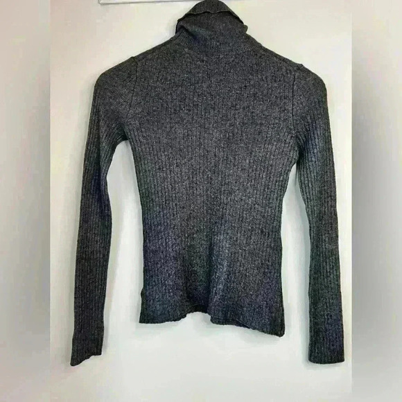 Babaton Aritzia Womens Grey Ribbed Capsule Wardrobe Wool Timeless Turtleneck XS - Picture 5 of 11